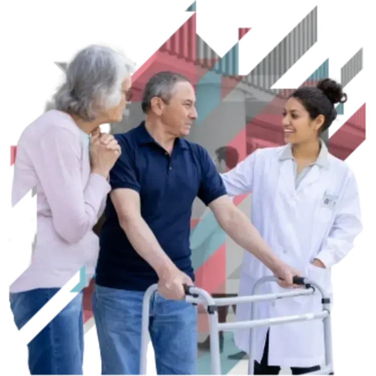 Patient being assisted during recovery